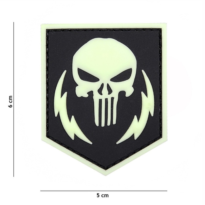 PVC Patch - PUNISHER WITH LIGHTNING BOLTS