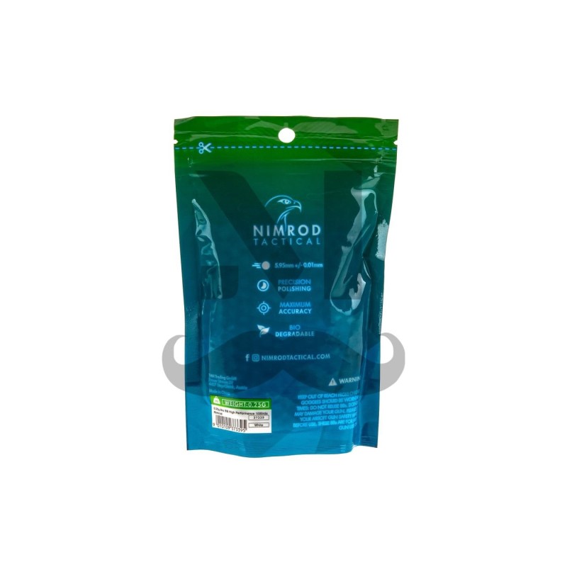0.25g Biodegradable HIGH PERFORMANCE BBs - 1000rds - NIMROD