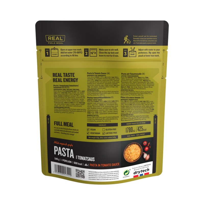 MRE FULL - PASTA AL POMODORO - REAL FIELD MEAL - drytec