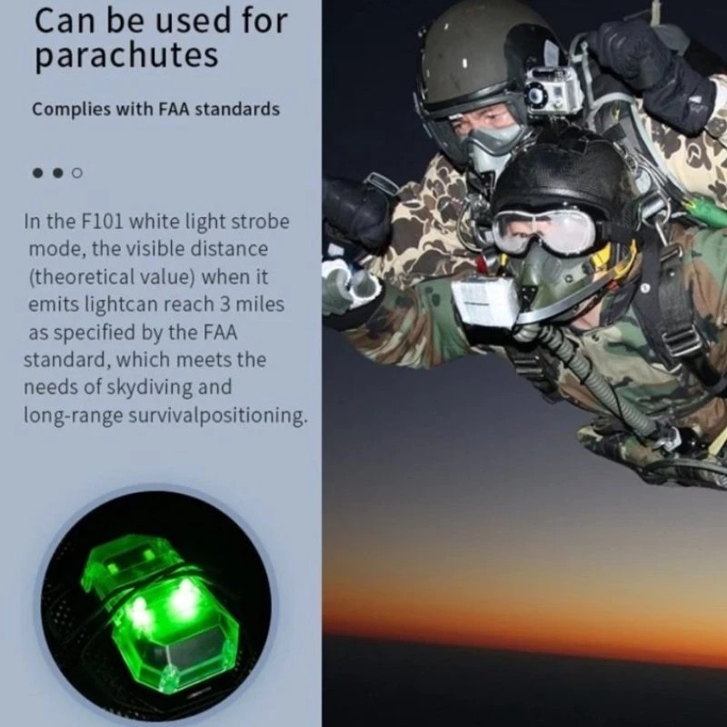 Beacon di identificazione F101 STEALTH IPX8 Verde-bianco-IR - EARMOR