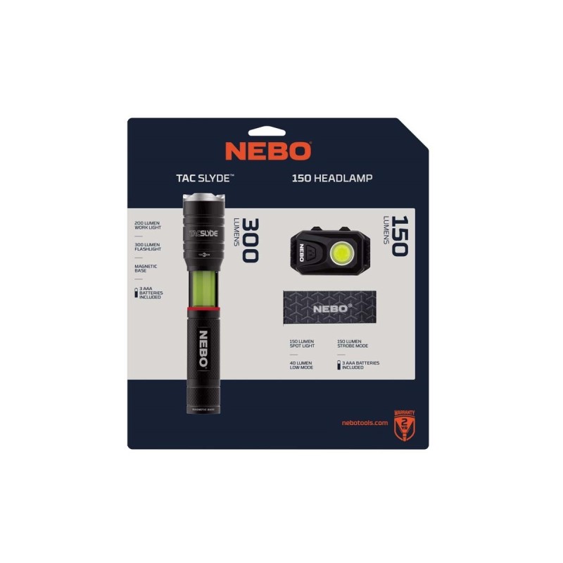 KIT Torcia COMBO TAC SLYDE 300 + HEADLAMP 150 - NEBO