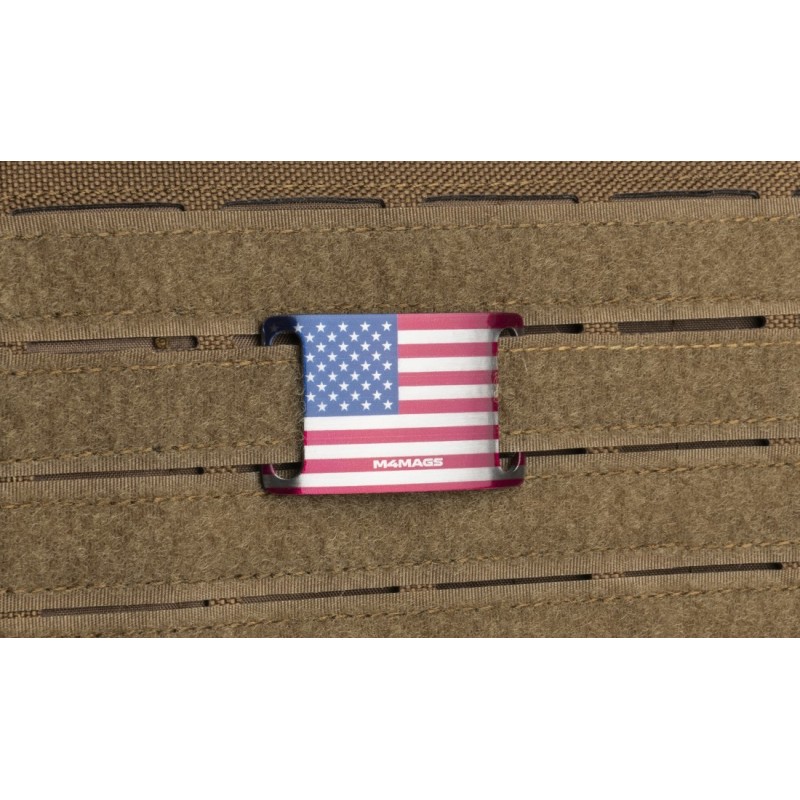 Placca ACCIAIO con BANDIERA USA per passante MOLLE- M4MAGS