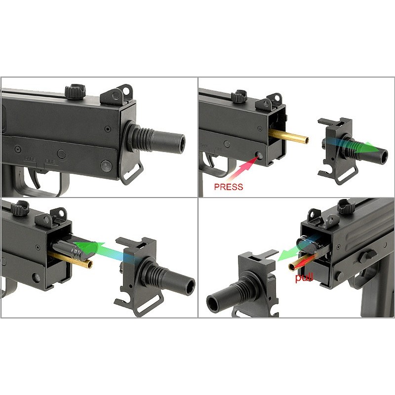 Pistola mitragliatrice AEP stile M10 con silenziatore - J G Works