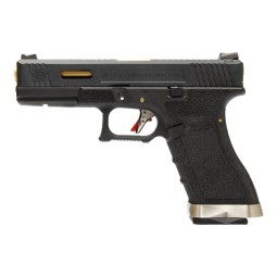 Pistola  a gas G-FORCE 17 carrello NERO canna ORO - WE