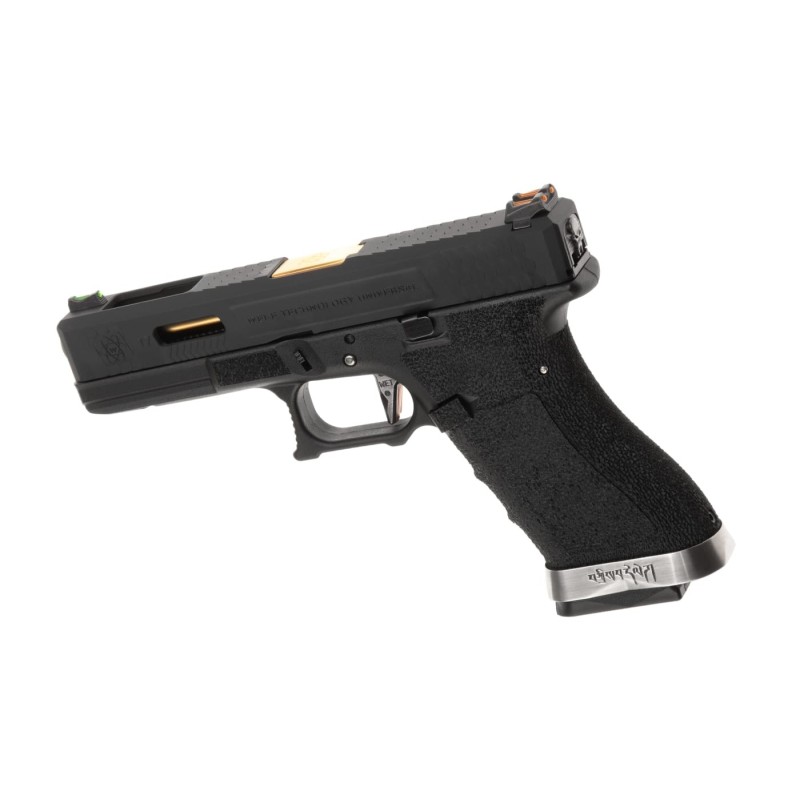 Pistola  a gas G-FORCE 17 carrello NERO canna ORO - WE