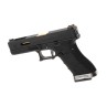 G-FORCE 17 Gas Blowback Pistol with BLACK Slide and GOLD Barrel - WE