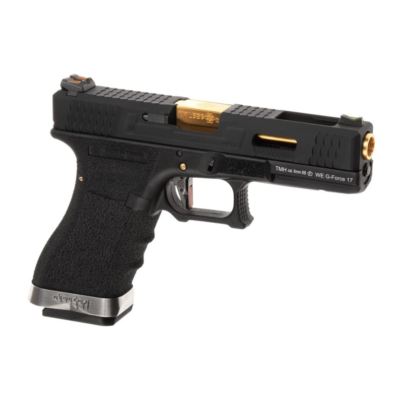 Pistola  a gas G-FORCE 17 carrello NERO canna ORO - WE