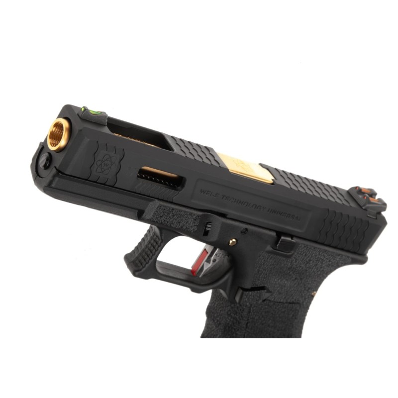 Pistola  a gas G-FORCE 17 carrello NERO canna ORO - WE