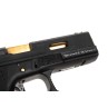 G-FORCE 17 Gas Blowback Pistol with BLACK Slide and GOLD Barrel - WE