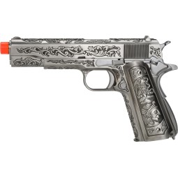 Pistola green gas 1911 ETCHED DRUG LORD full metal - WE