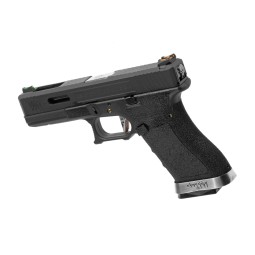 Pistola a gas G-FORCE 17 carrello NERO canna  SILVER - WE