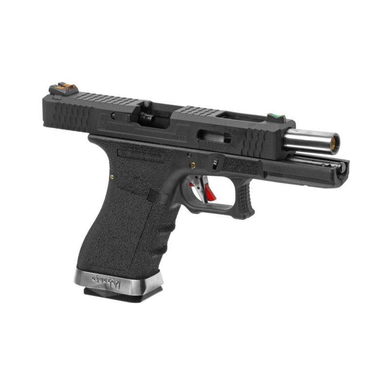 Pistola a gas G-FORCE 17 carrello NERO canna  SILVER - WE
