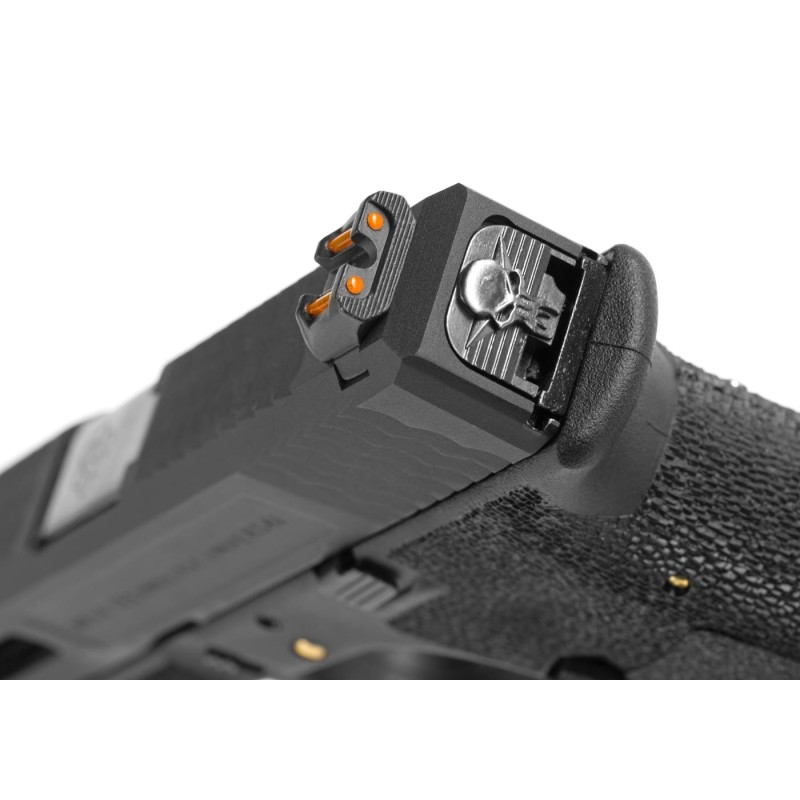 G-FORCE 17 Gas Blowback Pistol with BLACK Slide and SILVER Barrel - WE