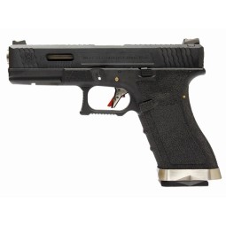 Pistola a gas G-FORCE 17 carrello NERO canna  SILVER - WE