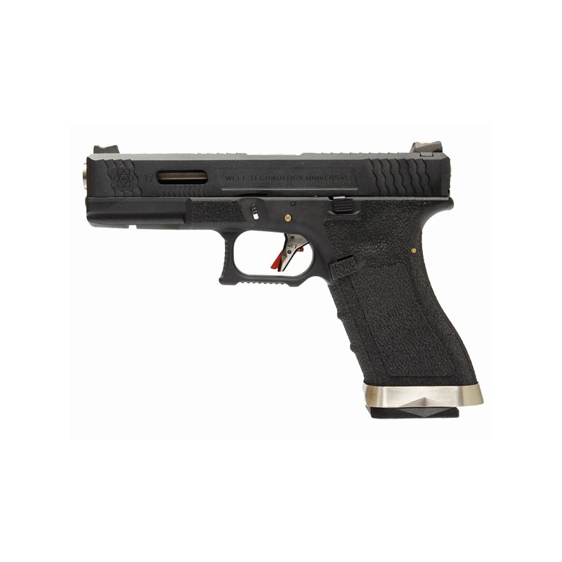 G-FORCE 17 Gas Blowback Pistol with BLACK Slide and SILVER Barrel - WE