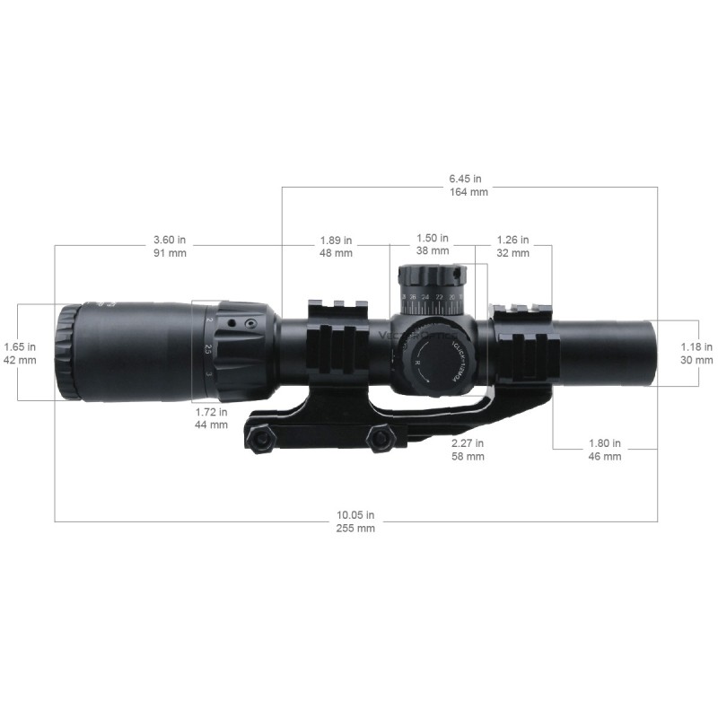 Ottica LPVO MUSTANG zoom variabile 1-4x24 FFP - Vector Optics