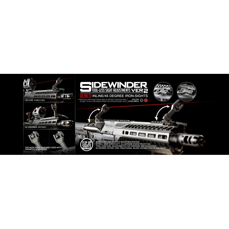 Mirino e tacca di mira abbattibili Sidewinder BUIS Ver.II - Strike Industries