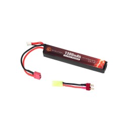 Batteria LiPo 11.1v 1300mAh 20-40c SINGOLA T-Deans e adattatore tamya - Evolution