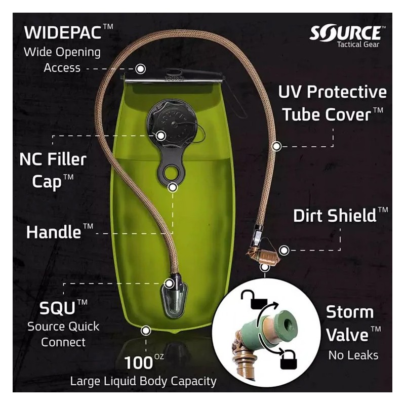 WXP 2 liter Hydration Bladder STORM VALVE - Source
