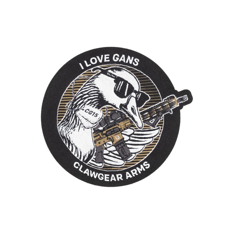 Patch in wooven I LOVE GANS - Clawgear Arms