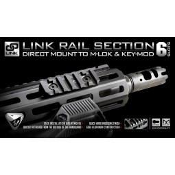 Slitta PICATINNY LINK 6 slot attacco M-LOK e KeyMod - Strike Industries®