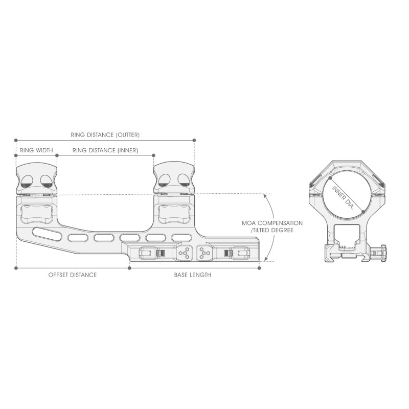 QD CANTILEVER Mount for 30mm Scope - 40 MOA - UTG® Accu-Sync®