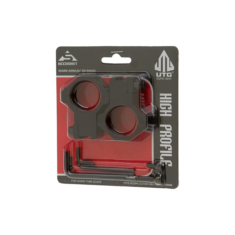 Coppia di anelli ALTI per tubo 30mm attacco slitta 11mm - Leapers®