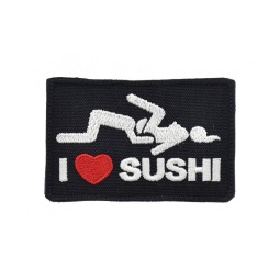 "I Love Sushi" Embroidered Morale Patch - Cordura with Velcro