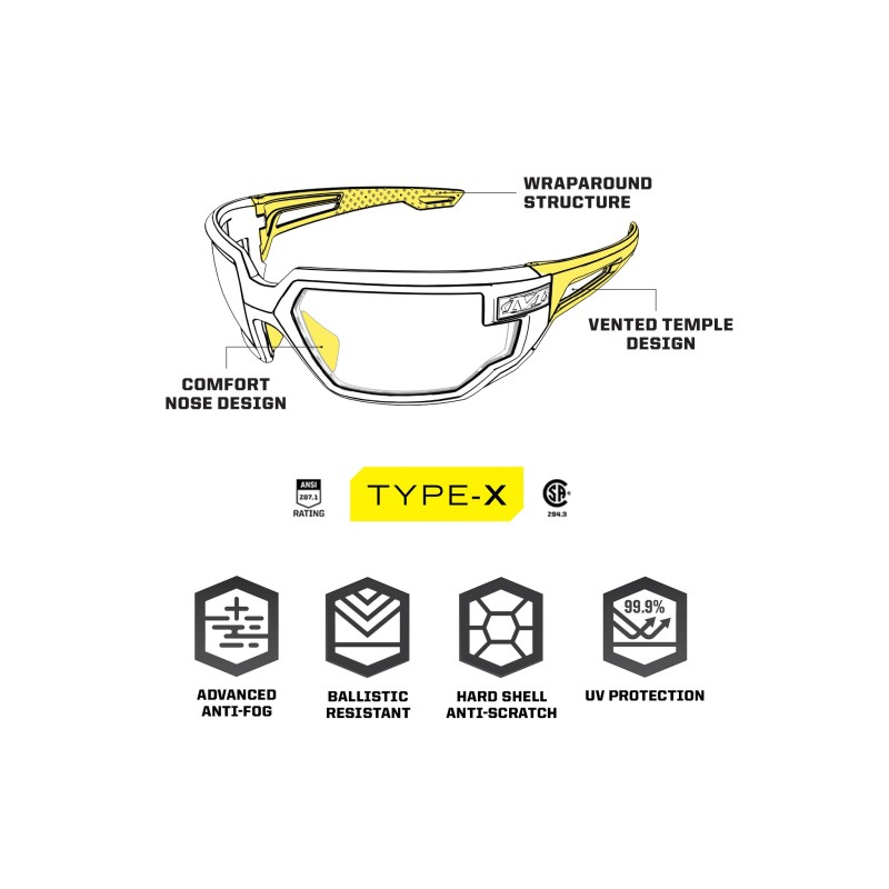 TACTICAL TYPE-X Ballistic Glasses - Mechanix Wear