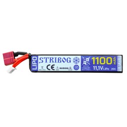 Batteria LiPo 11.1v 1100mAh 20c SINGOLA cavo corto  T- Deans - Delta Armory
