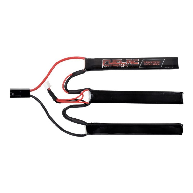 11.1v 1450mAh 30c LiPo Battery TRIPLE - FUEL RC