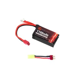 LiPo Battery 11.1v 1100mAh 20-40c BRICK T-Deans and Tamiya Adapter - Evolution
