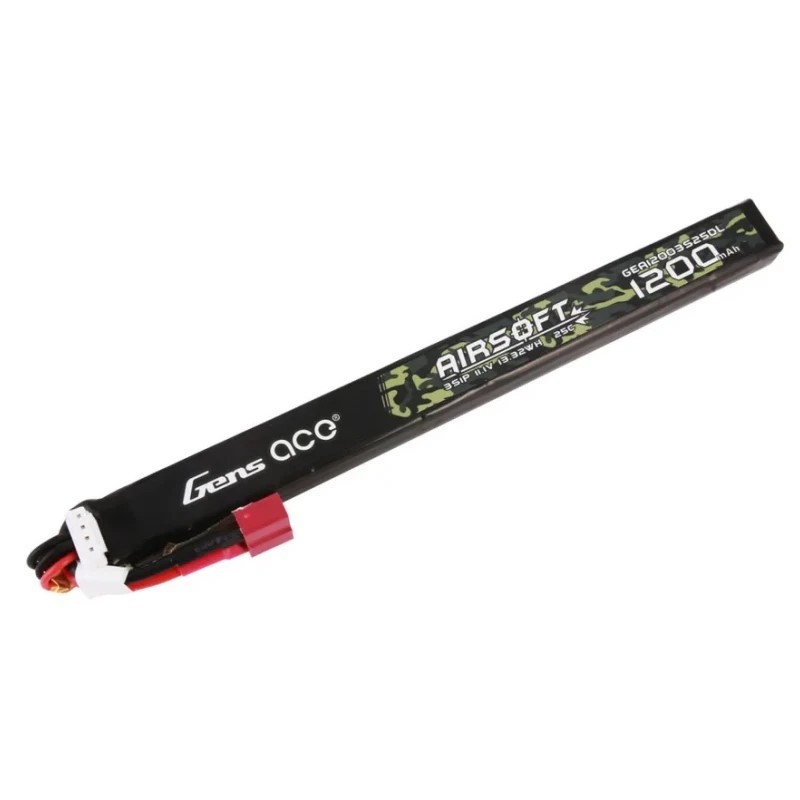 LiPo Battery 11.1v 1200mAh 25c SINGLE long - Gens ACE