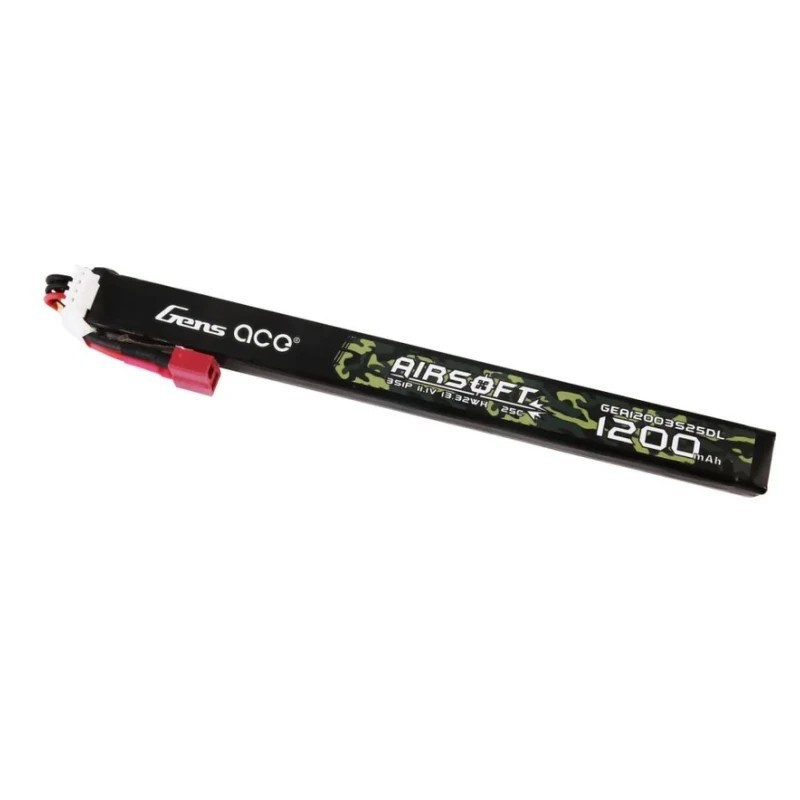 Batteria LiPo 11.1v 1200mAh 25c SINGOLA lunga - Gens ACE