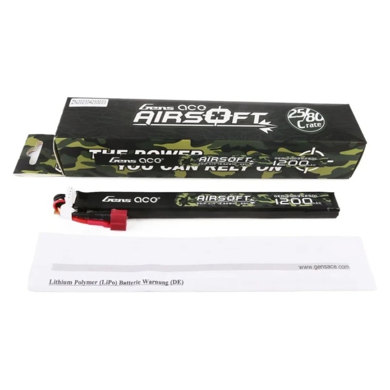 Batteria LiPo 11.1v 1200mAh 25c SINGOLA lunga - Gens ACE