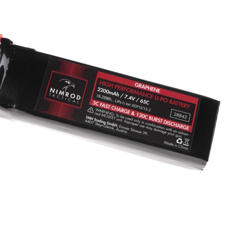 Graphene LiPo Battery 7.4v 2200mAh 65-130c BRICK - Nimrod