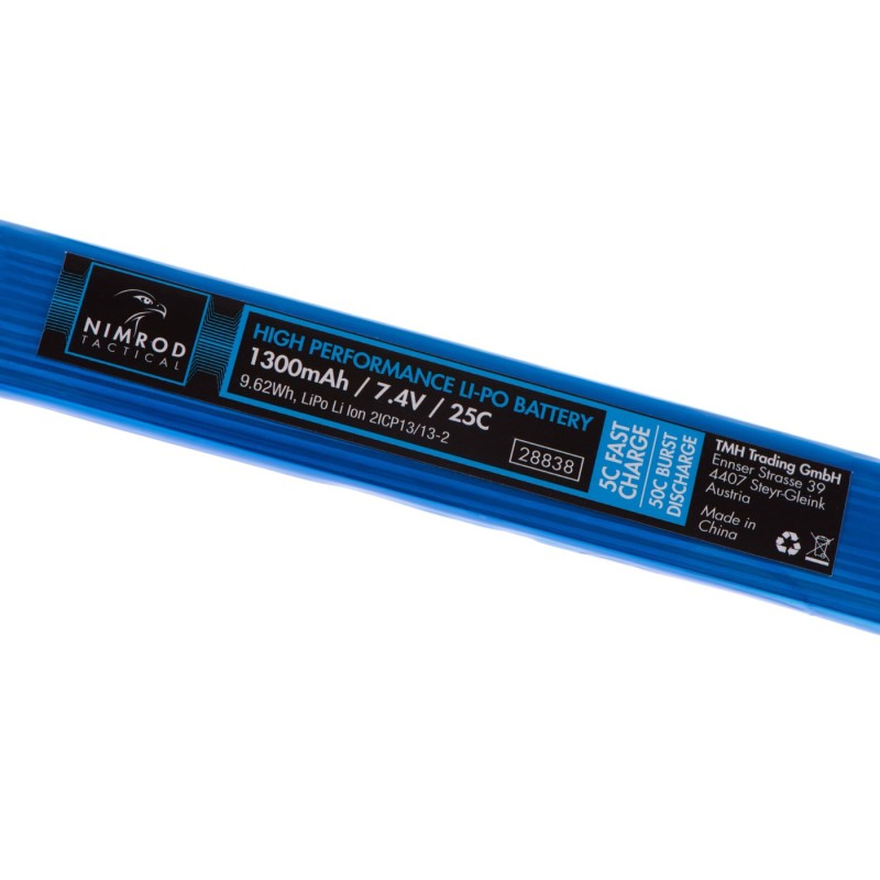 LiPo Battery 7.4v 1300mAh 25-50c DOUBLE - Nimrod