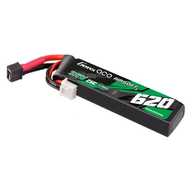Batteria per pistola LI-PO 7.4v 620mAh 25c - MINI DEANS - FUEL RC