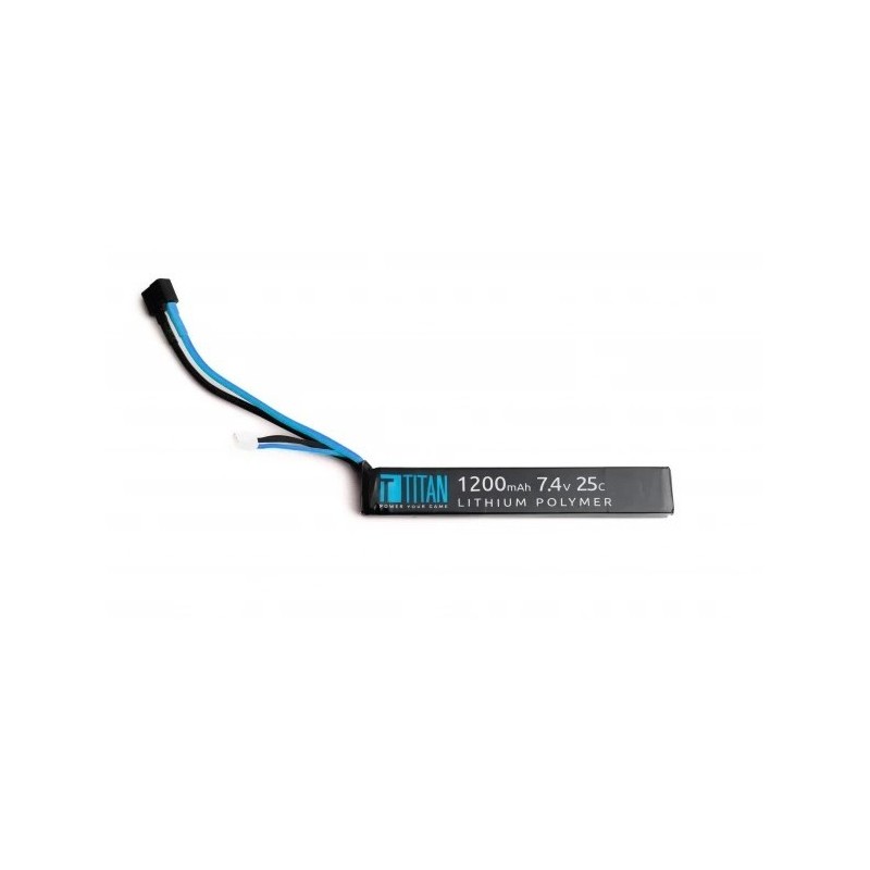 7.4v 1200mAh 25c LiPo Battery SINGLE - TITAN