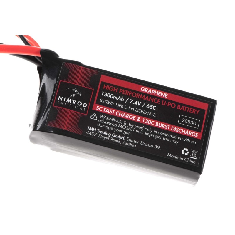Batteria Graphene LiPo 7.4V 1300mAh 65-130C Brick (Deans/Tamiya) | Nimrod