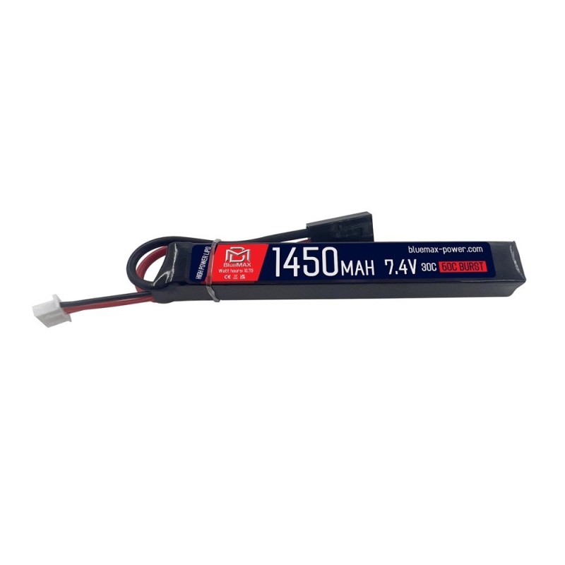 7.4v 1450mAh 60-30c LiPo Battery SINGLE - BLUEMAX