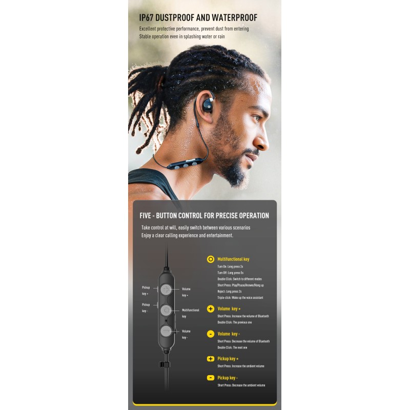 Auricolari Elettronici M200T Bluetooth con Cordino | EARMOR