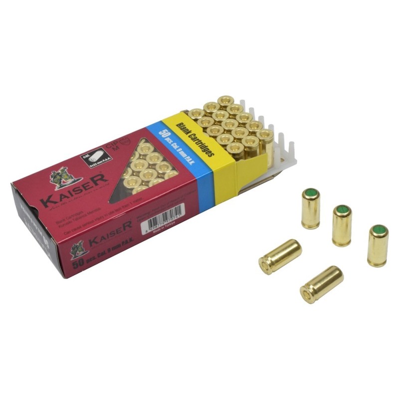 Scatola 50 colpi a Salve 9mm P.A.K. - KAISER