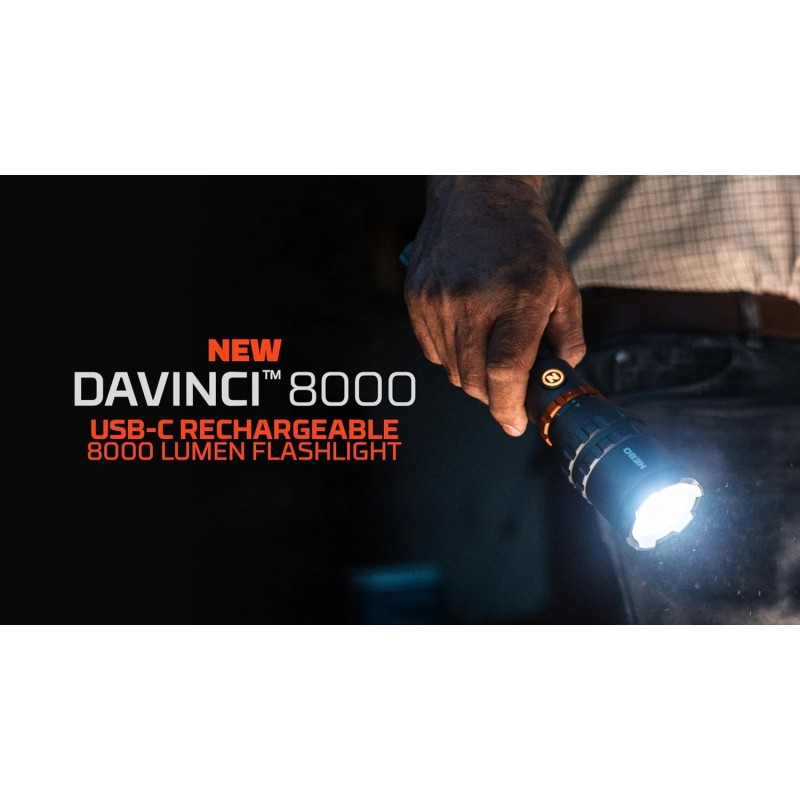 DAVINCI 8000 Lumens Rechargeable Flashlight and Powerbank - NEBO