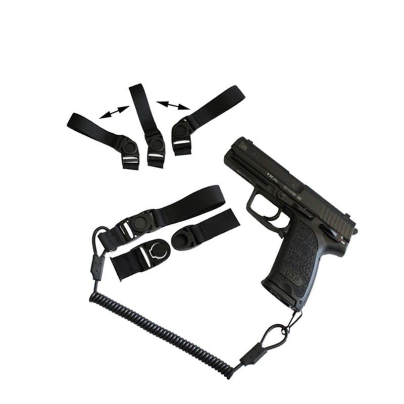 Pistol Lanyard with Snap Button - BLACK CYTAC / Amomax