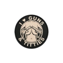 GUNS & TITTIES PVC PATCH - WHITE - LA PATCHERIA