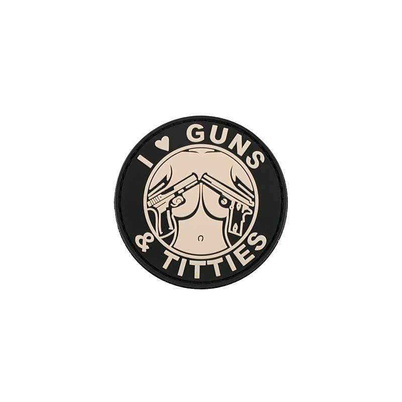 GUNS & TITTIES PVC PATCH - WHITE - LA PATCHERIA