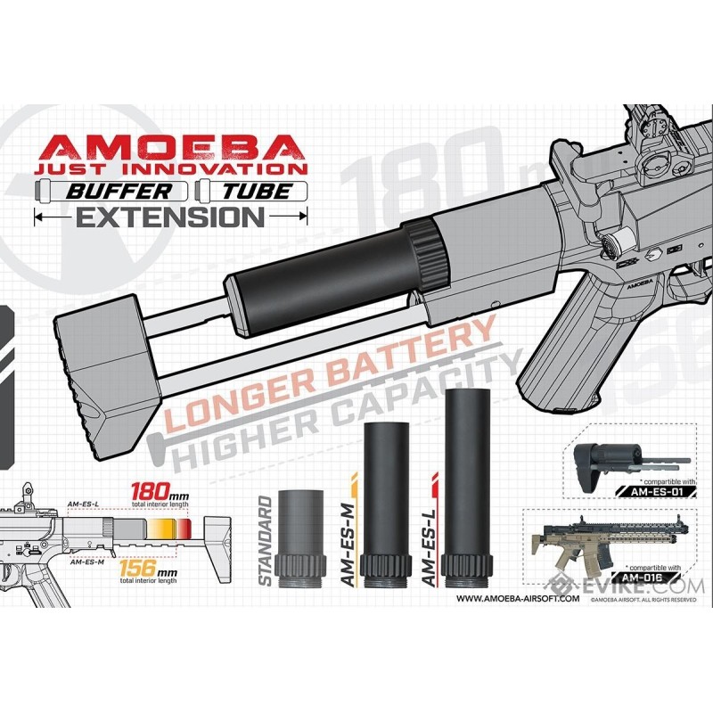 Prolunga vano porta batterie L 180mm per AMOEBA - ARES